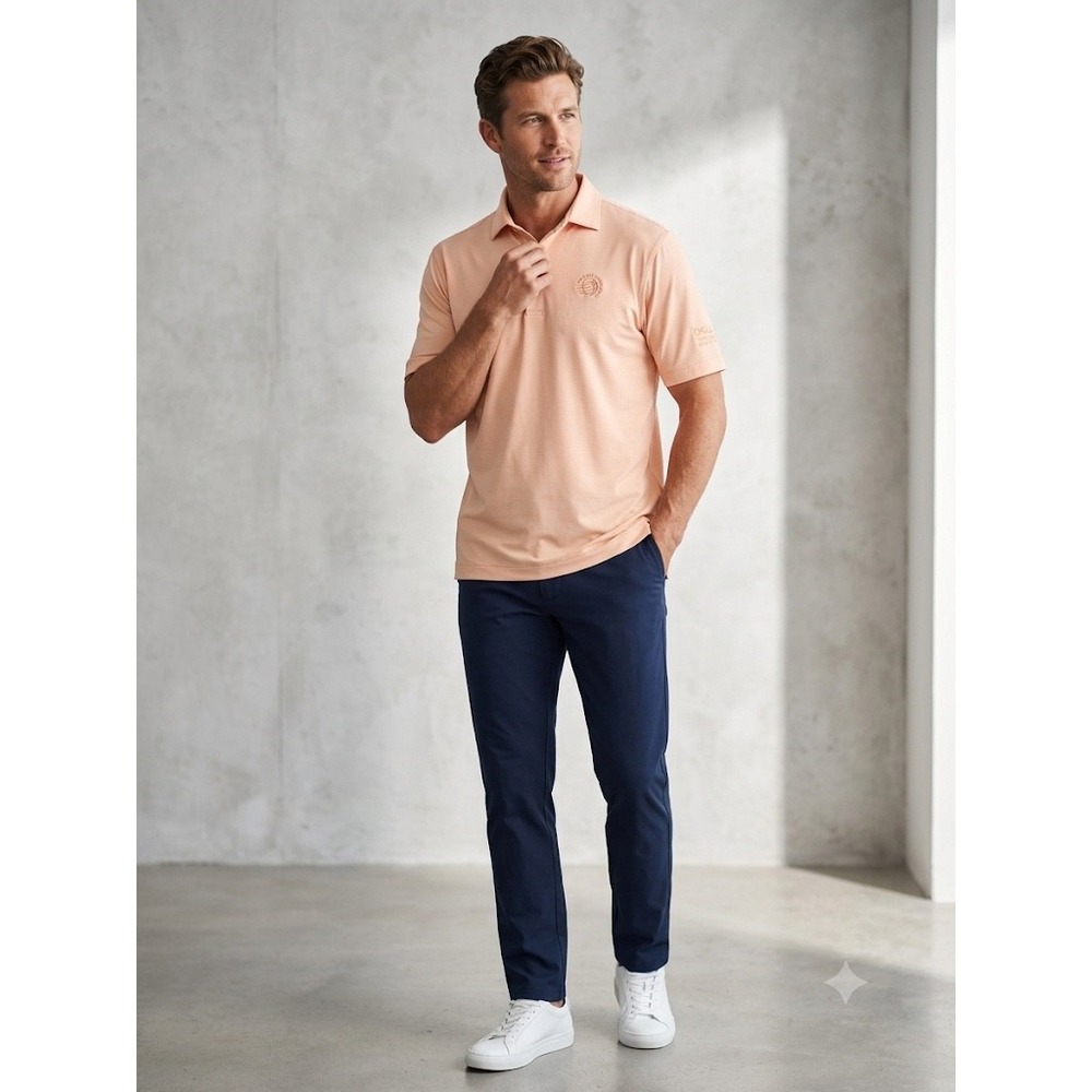Peter Millar Summer Comfort Polo Shirt XL Peach Striped‎ WGC Dell Match Play